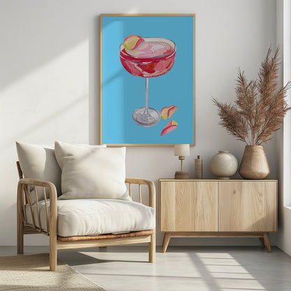 Sparkling Rose Gin Cocktail - Poster / Art Print - interiör
