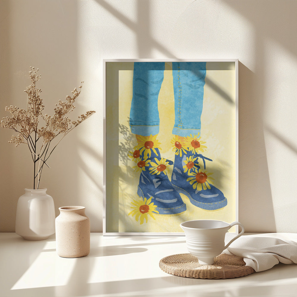 Sunflower Walk - Poster / Art Print - interiör