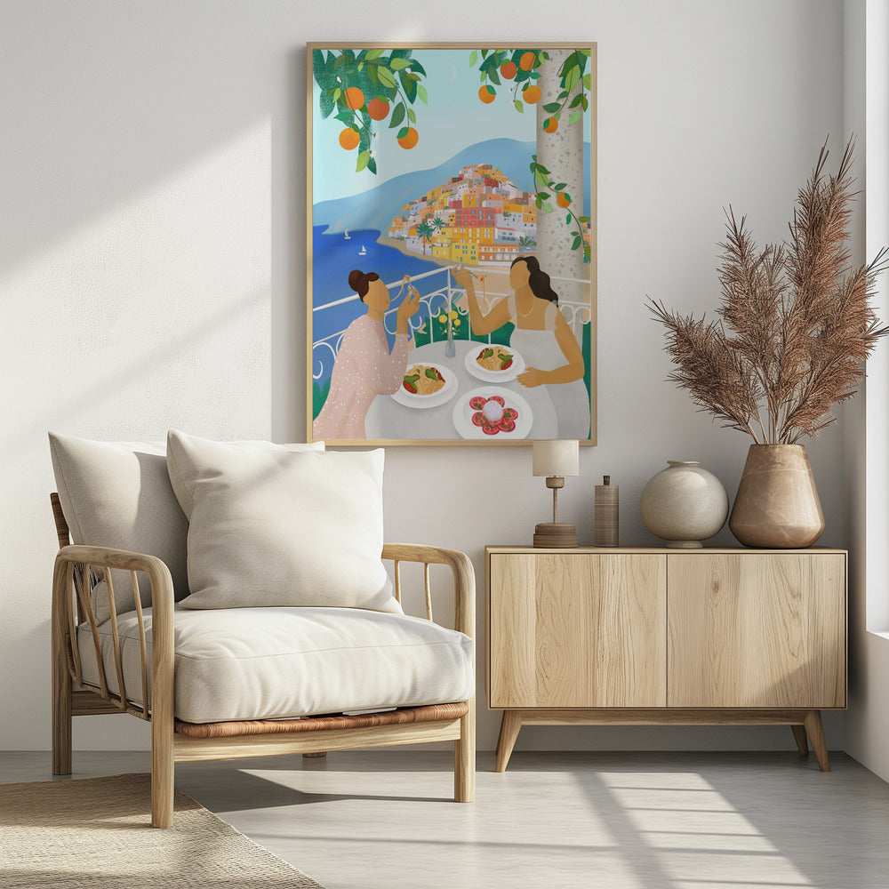 Girls in Positano - Poster / Art Print - interiör