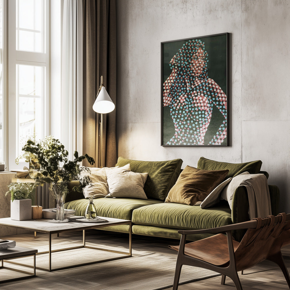 Woman in dots - Poster / Art Print - interiör