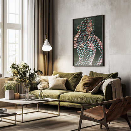 Woman in dots - Poster / Art Print - interiör