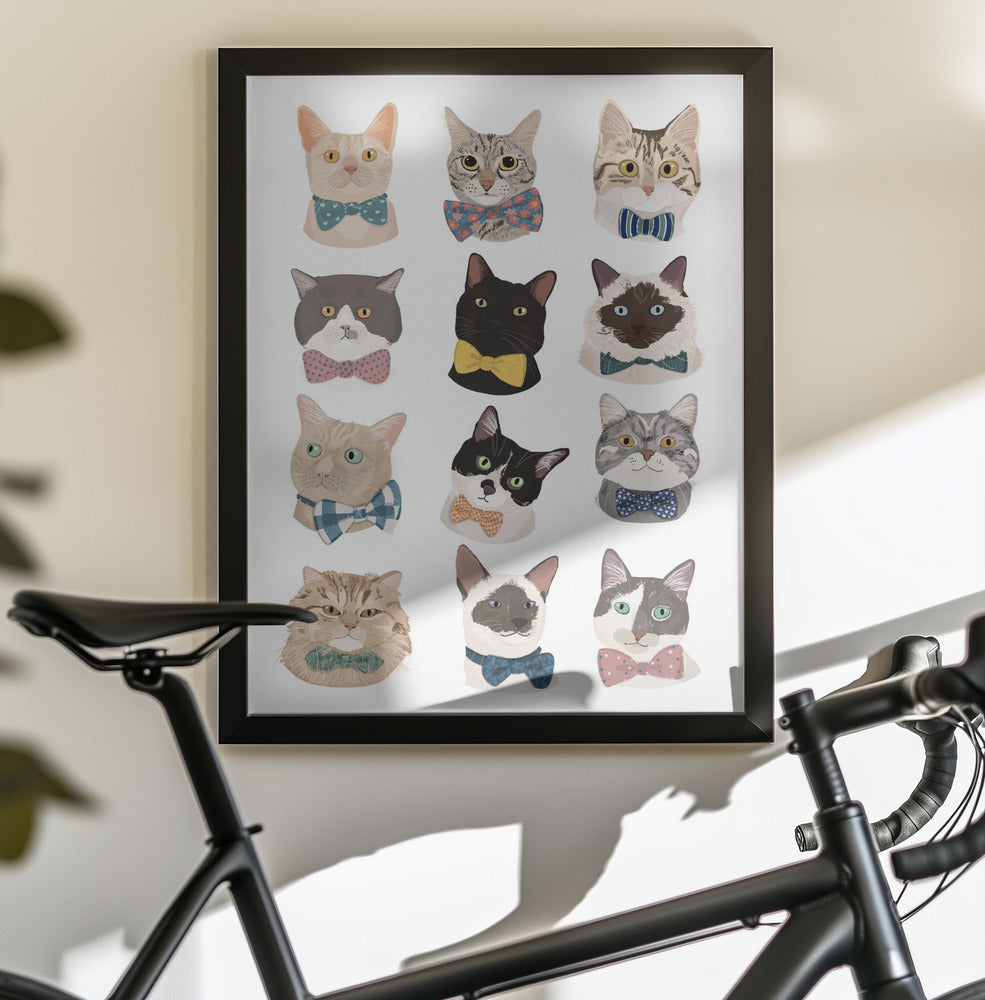 Cats In Bow Tie - Poster / Art Print - interiör
