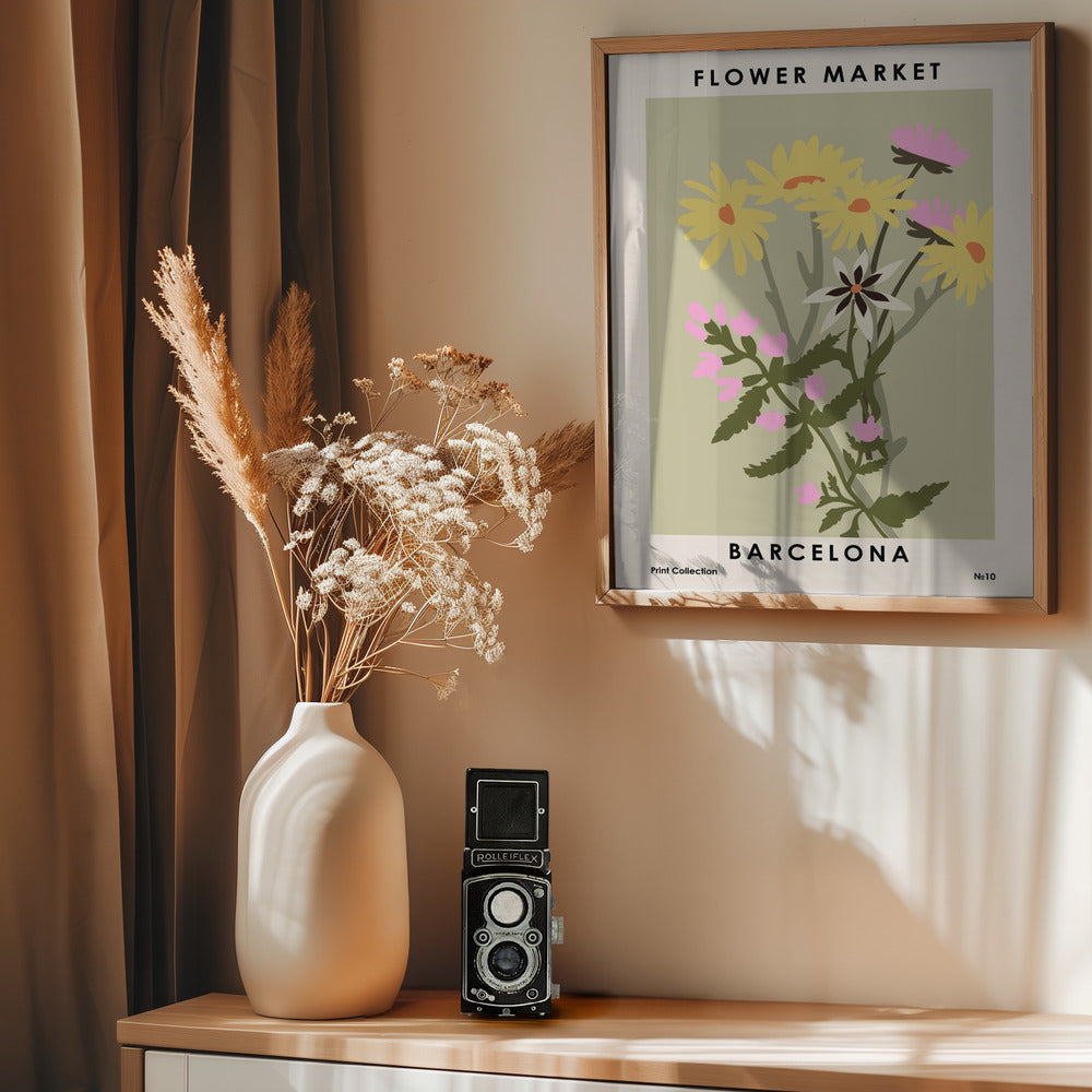 Flower Market Barcelona - Poster / Art Print - interiör