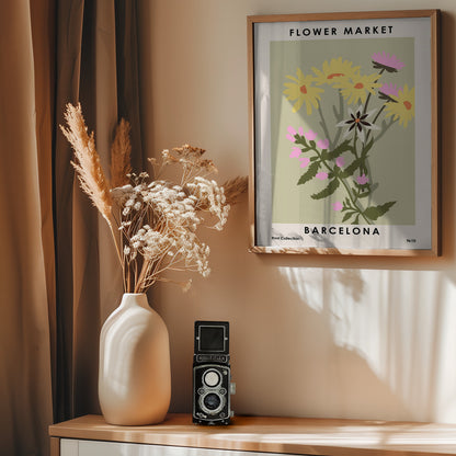 Flower Market Barcelona - Poster / Art Print - interiör