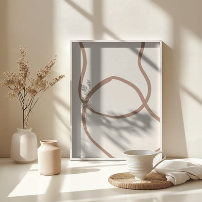 Abstract Lines Mocha 6 - Poster / Art Print - interiör