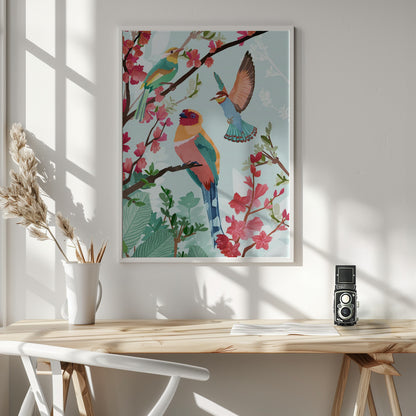 Birds of Summer - Poster / Art Print - interiör