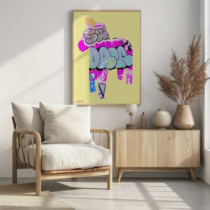 Dalahäst 12 - Poster / Art Print - interiör