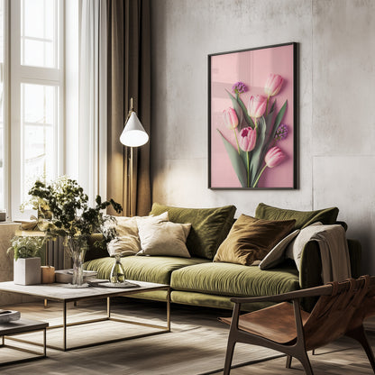 Pink Tulips - Poster / Art Print - interiör