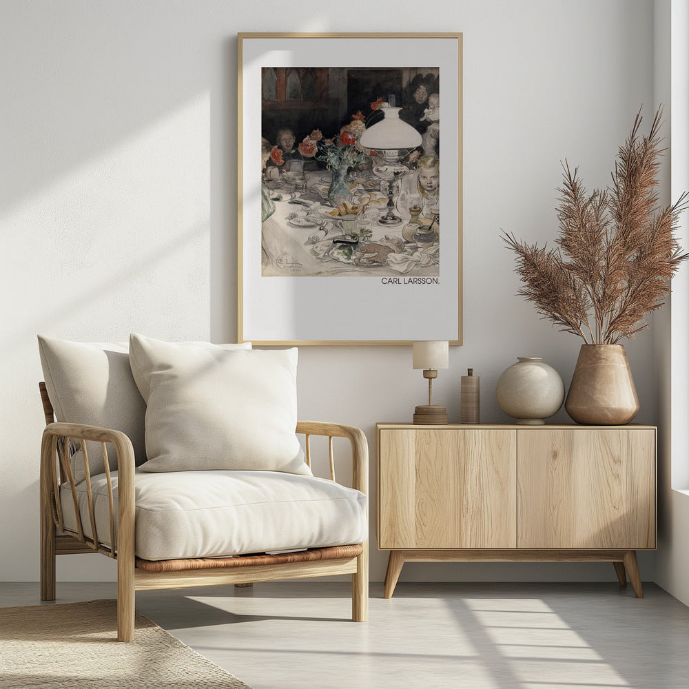 Around the Evening Lamp (1900) - Poster / Art Print - interiör