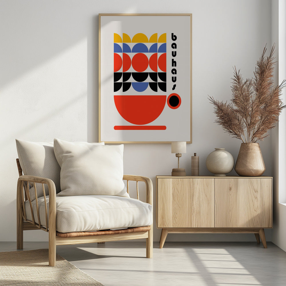 Bauhaus Coffee 70s Decor - Poster / Art Print - interiör
