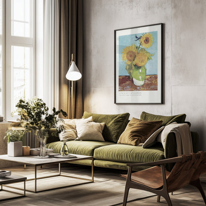 Vase With Three Sunflowers - Poster / Art Print - interiör