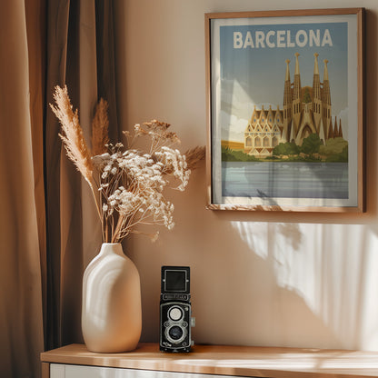Barcelona Travel Print - Poster / Art Print - interiör
