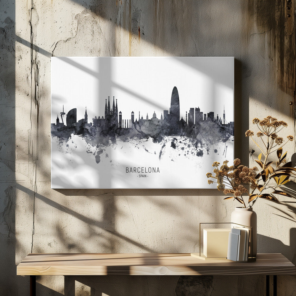 Barcelona Spain Skyline - Poster / Art Print - interiör