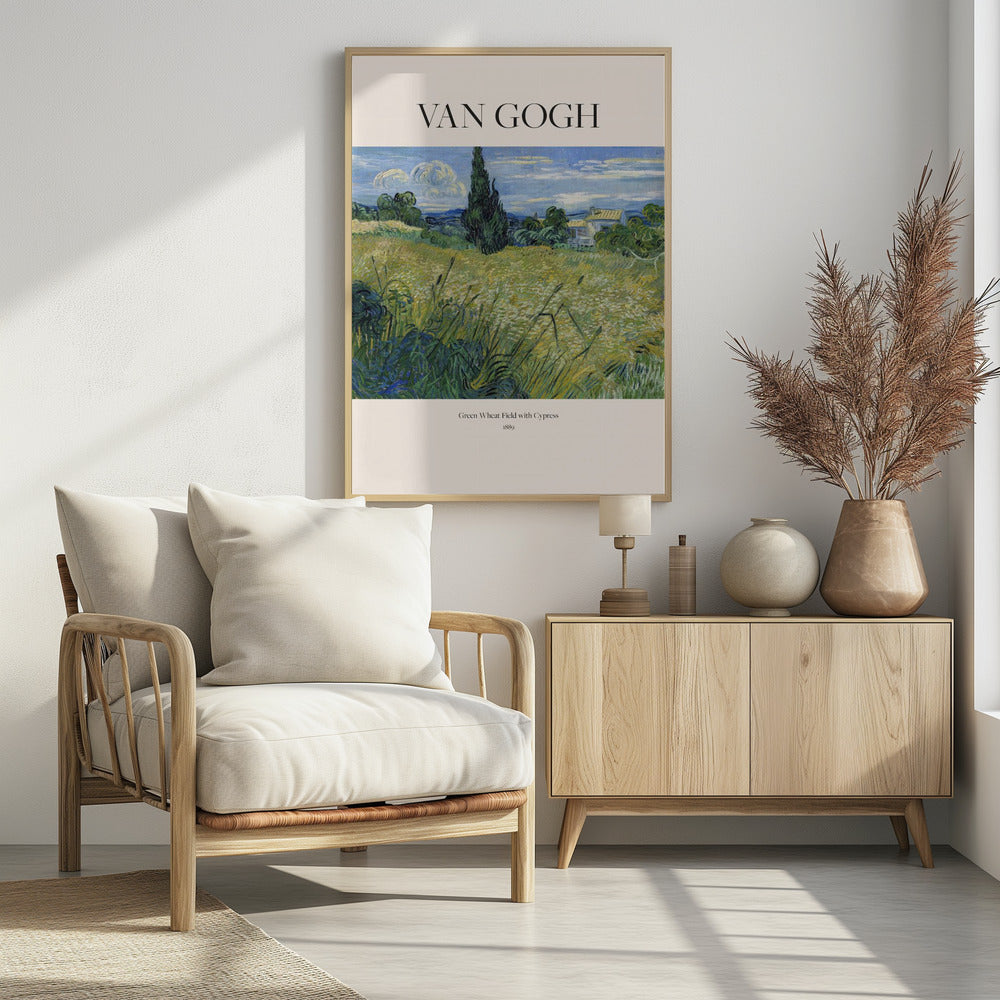 Green Wheat Field With Cypress (1889) Van Gogh - Poster / Art Print - interiör