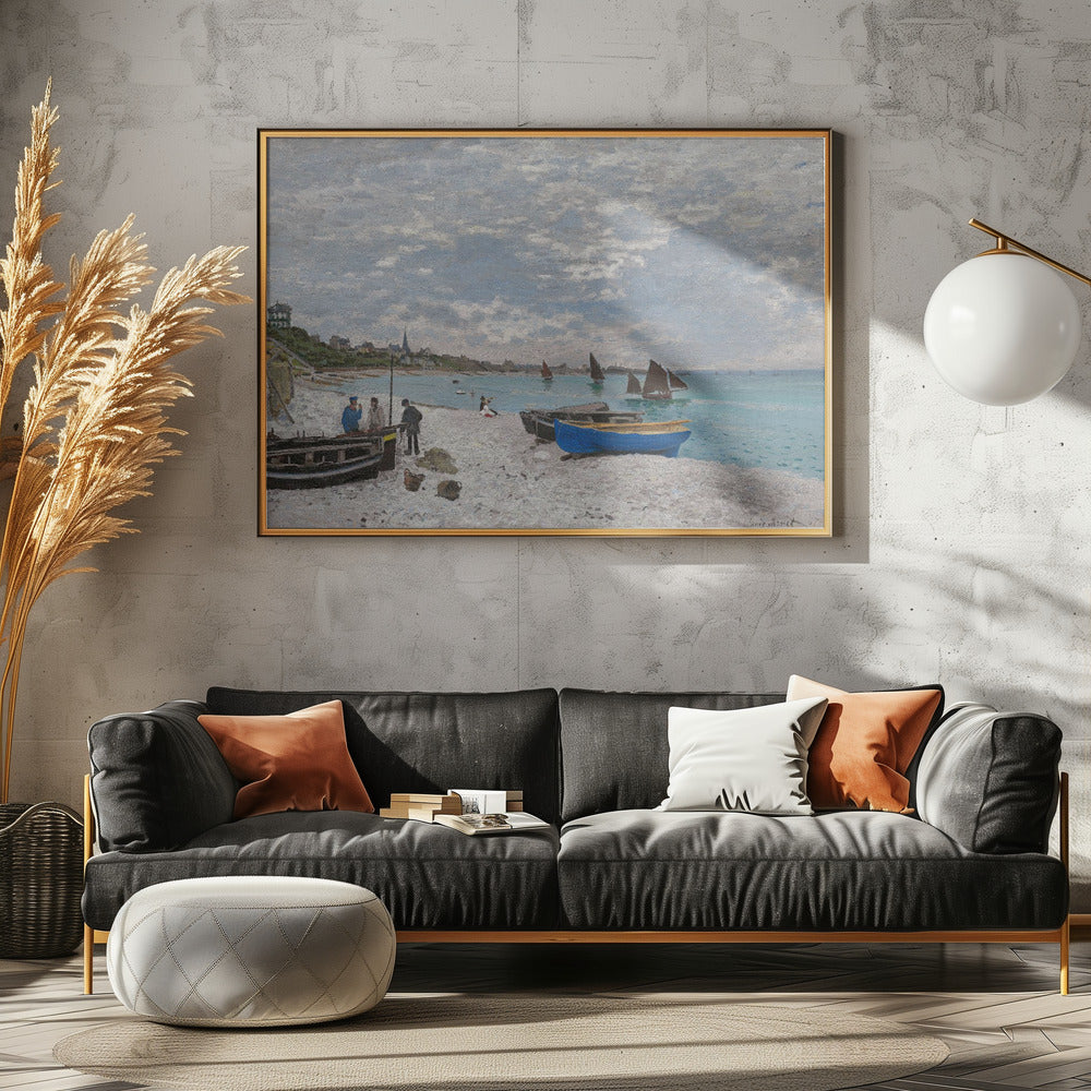 The Beach At Sainte Adresse (1867) - Poster / Art Print - interiör