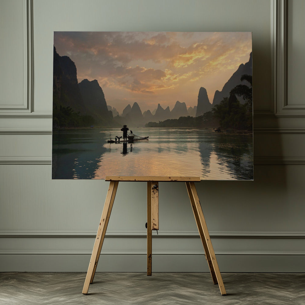 Golden Li River - Poster / Art Print - interiör