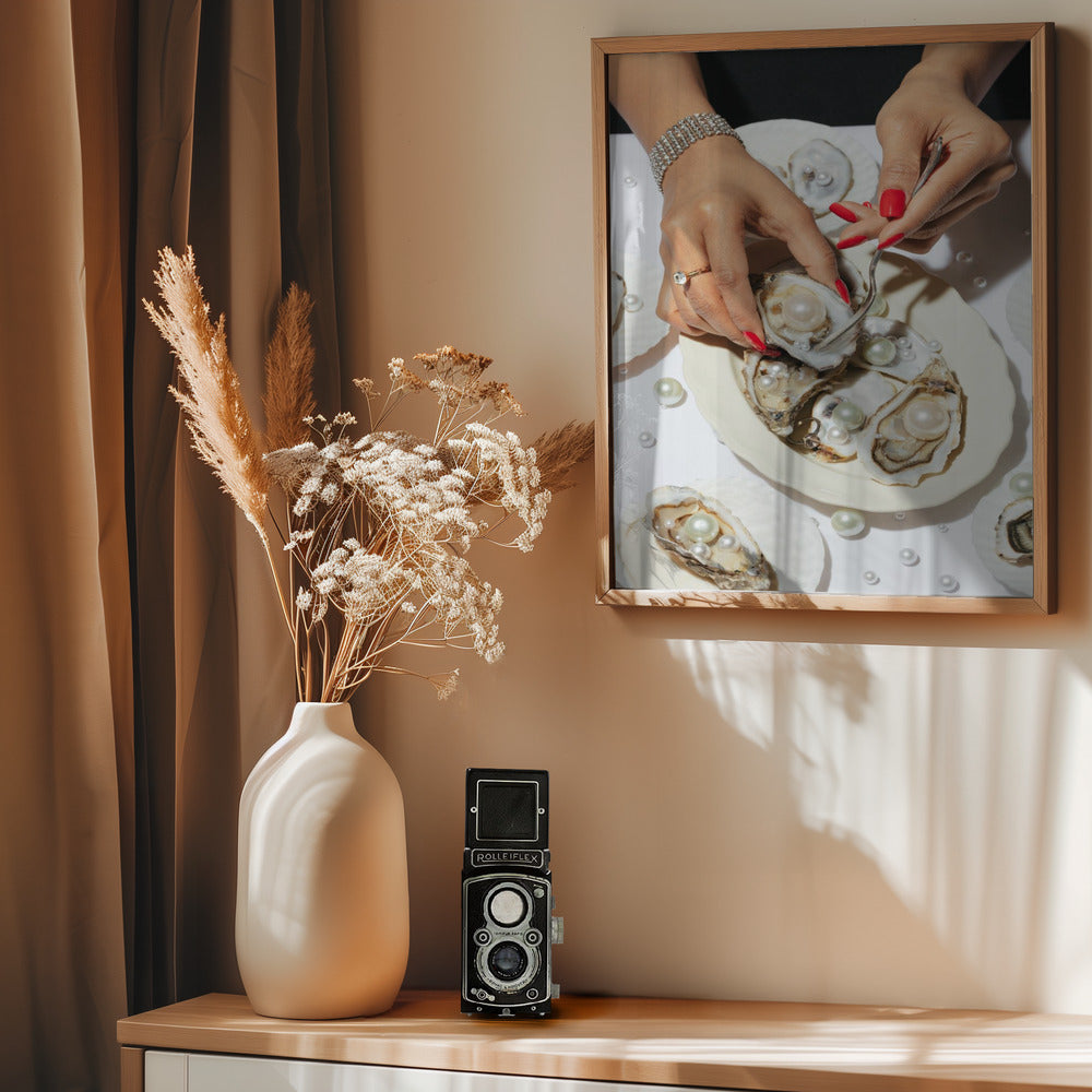 Oyster & Pearls No 01 - Poster / Art Print - interiör