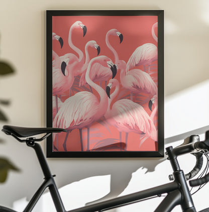 Vibrant Pink Flamingos - Poster / Art Print - interiör