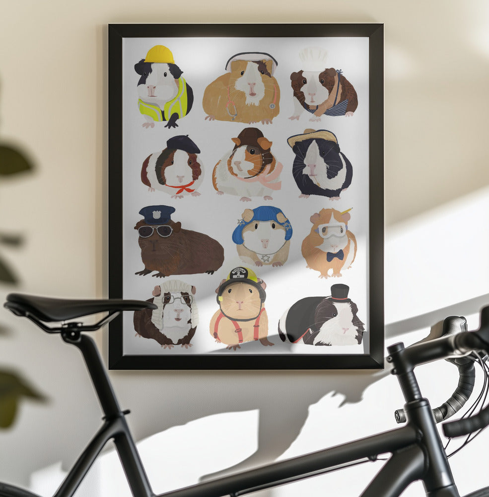 Guinea Pig Working Hr - Poster / Art Print - interiör