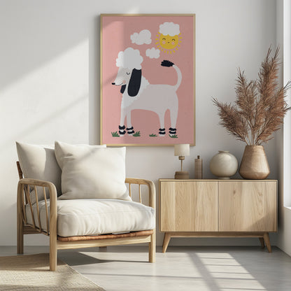 Happy Poodle - Poster / Art Print - interiör
