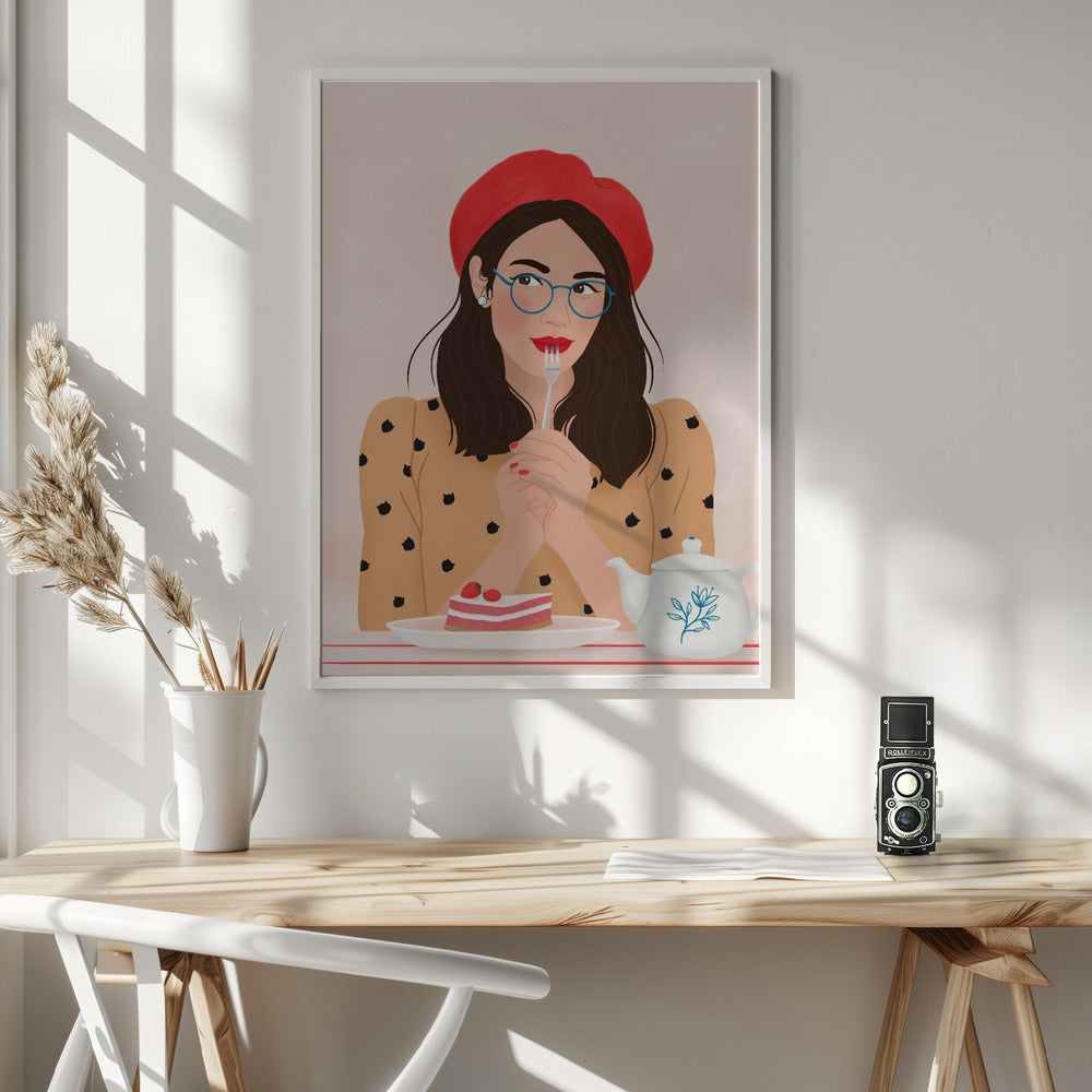 French Cafe - Poster / Art Print - interiör