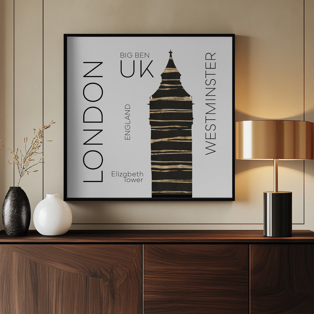 Urban Art LONDON Big Ben - Poster / Art Print - interiör