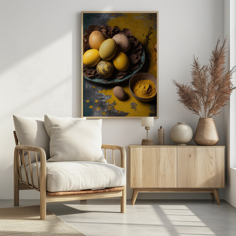 Yellow Eggs - Poster / Art Print - interiör