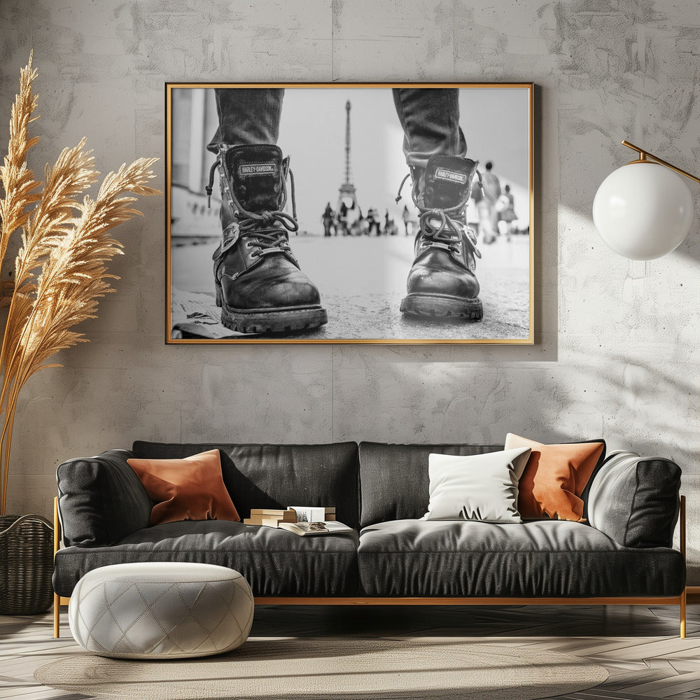 Biker Boots in Paris - Poster / Art Print - interiör