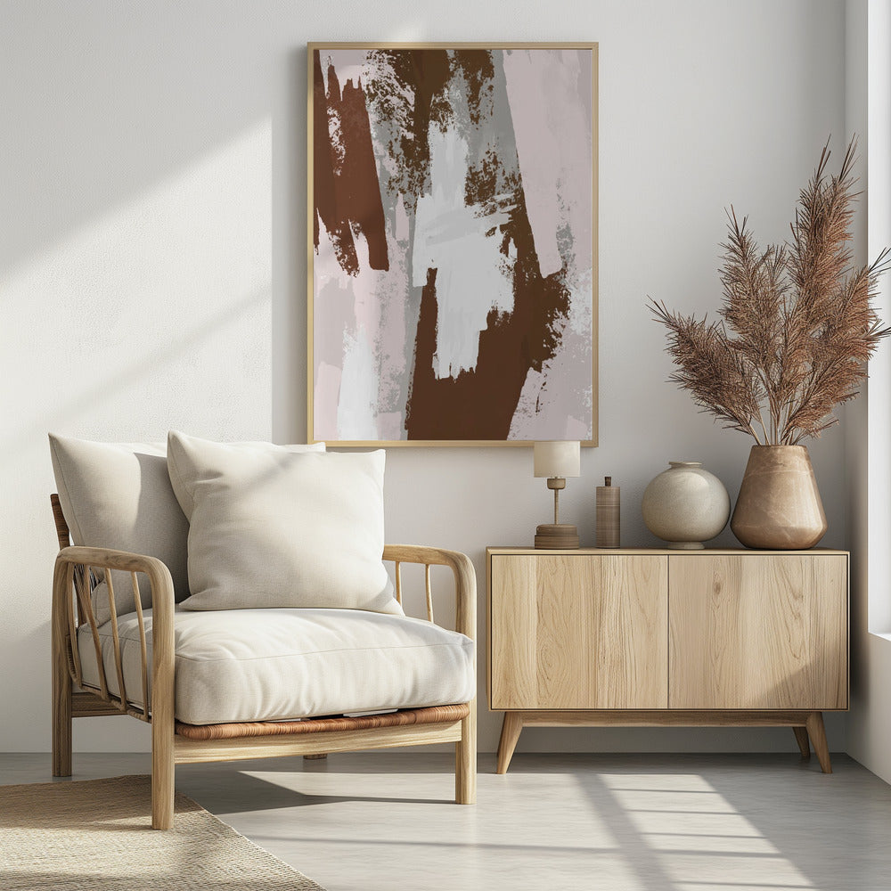 Abstract Brown Paint - Poster / Art Print - interiör