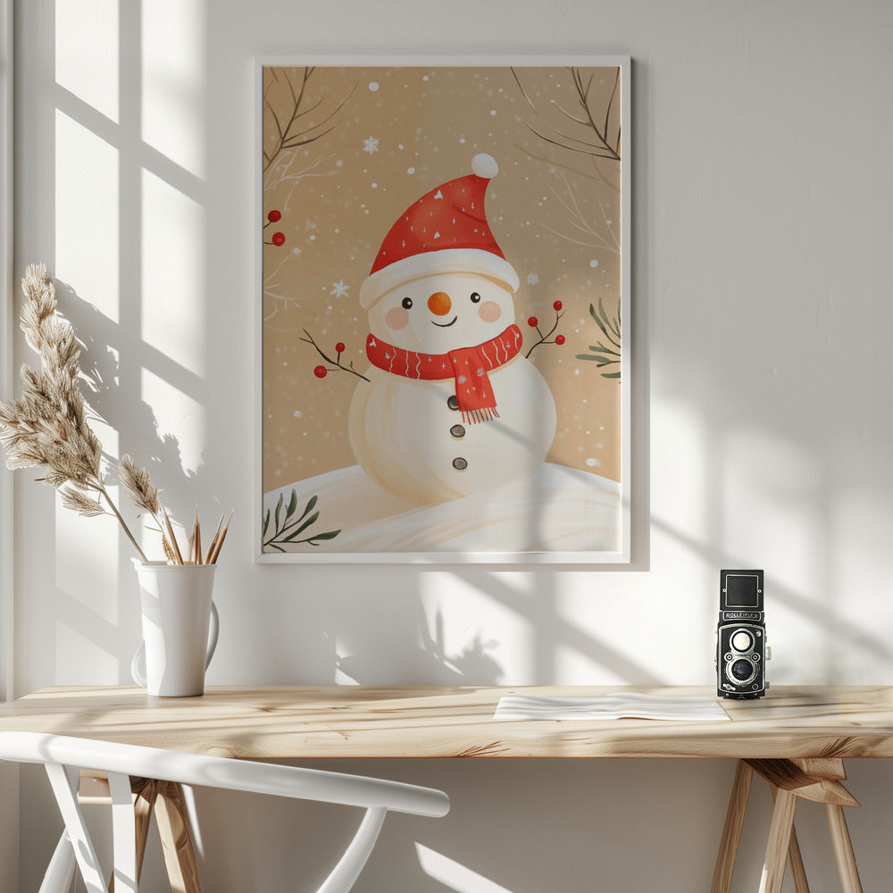 Christmas Snowman - Poster / Art Print - interiör