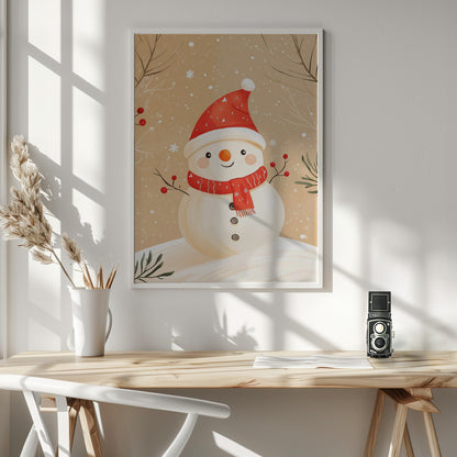 Christmas Snowman - Poster / Art Print - interiör
