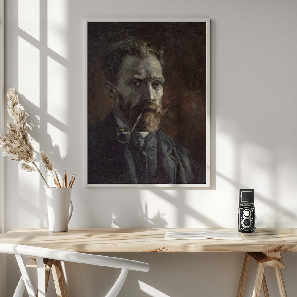 Vincent Van Gogh's Self Portrait With Pipe (1886) - Poster / Art Print - interiör