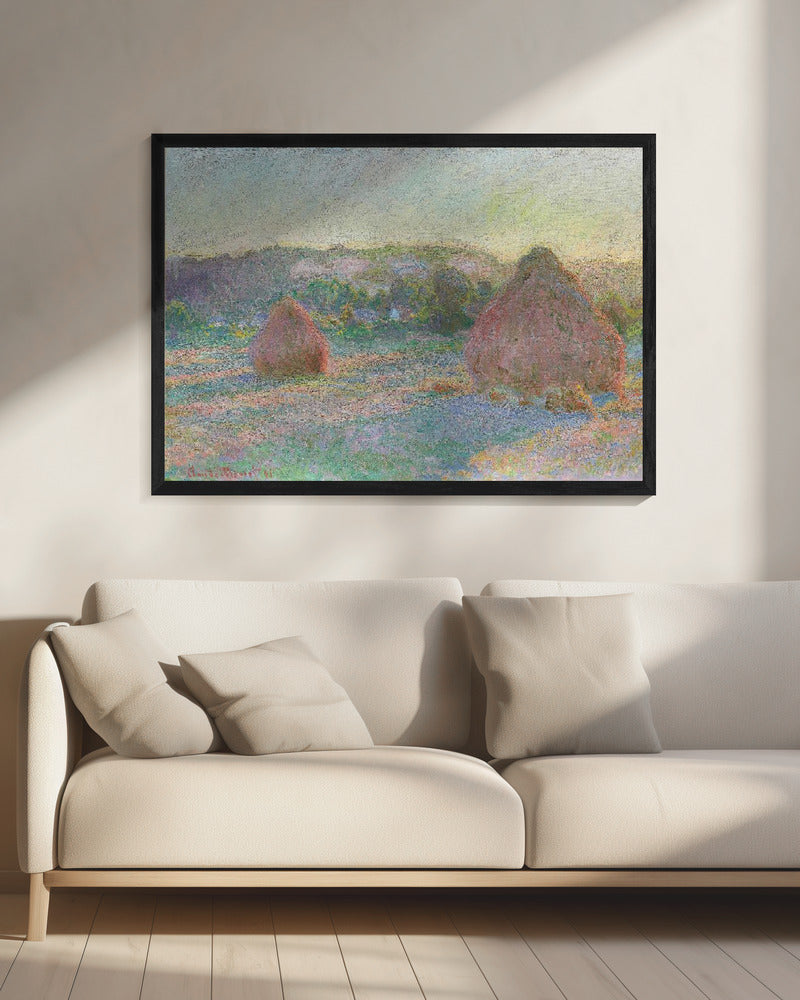 Stacks of Wheat, End of Summer (1890–1891) By Claude Monet - Poster / Art Print - interiör