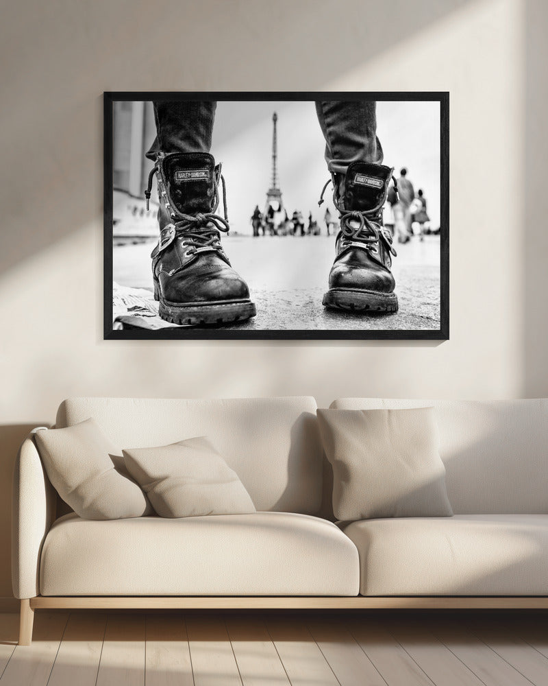 Biker Boots in Paris - Poster / Art Print - interiör