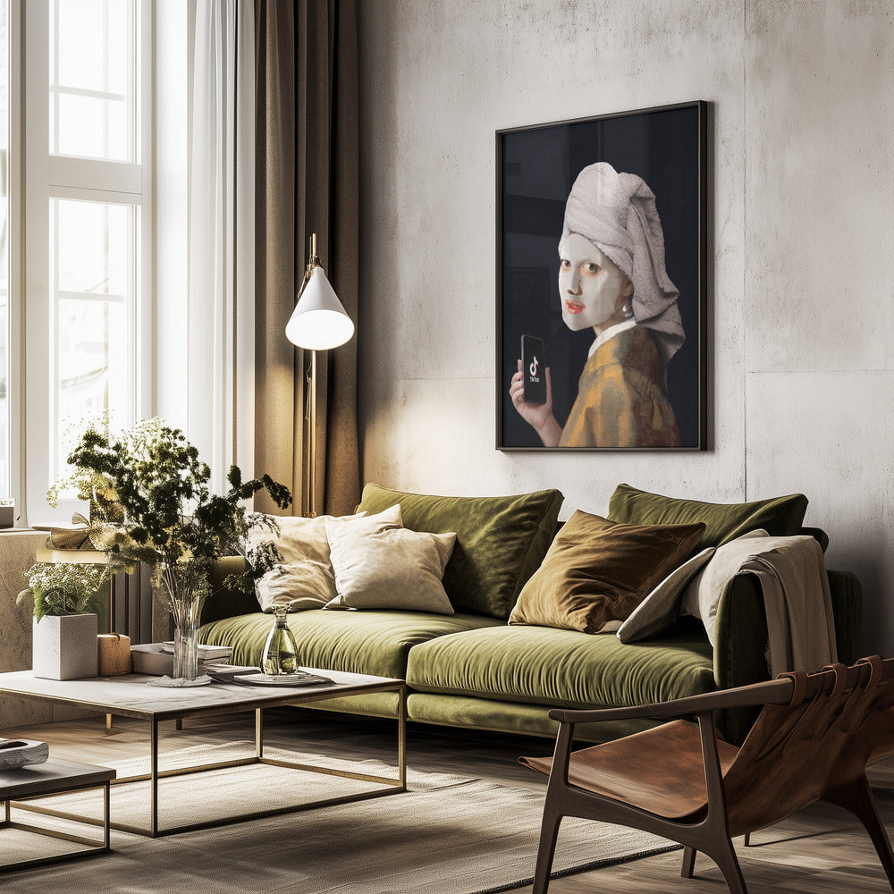 Girl with TikTok - Poster / Art Print - interiör