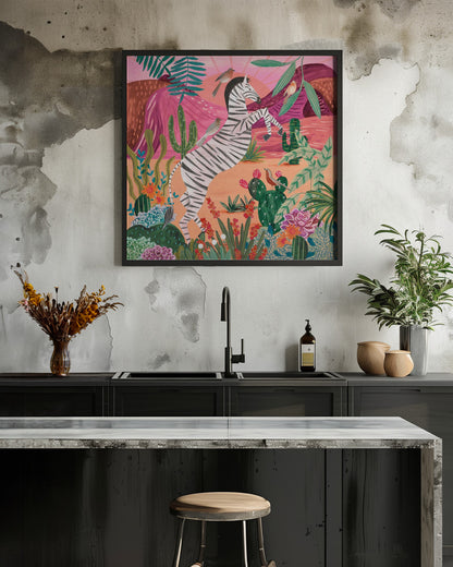 Zebra in the mountains - Poster / Art Print - interiör