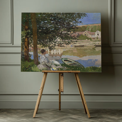 On the Bank of the Seine, Bennecourt (1868) By Claude Monet - Poster / Art Print - interiör