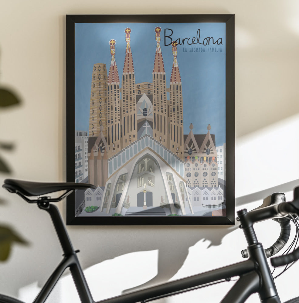 The Sagrada Familia, Barcelona by Artist Carla Daly - Poster / Art Print - interiör