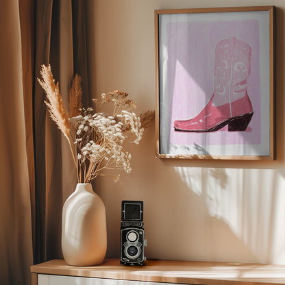 P&amp;c Cowgirlboot - Poster / Art Print - interiör