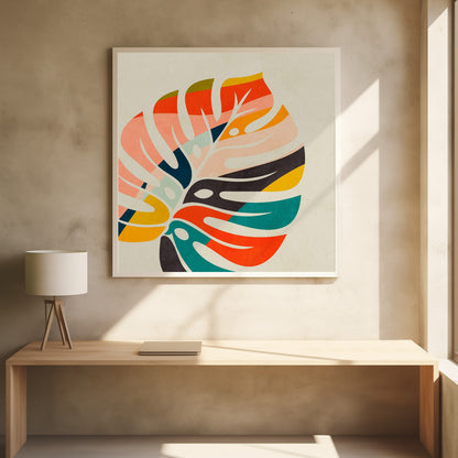 Monstera Leave colorful - Poster / Art Print - interiör