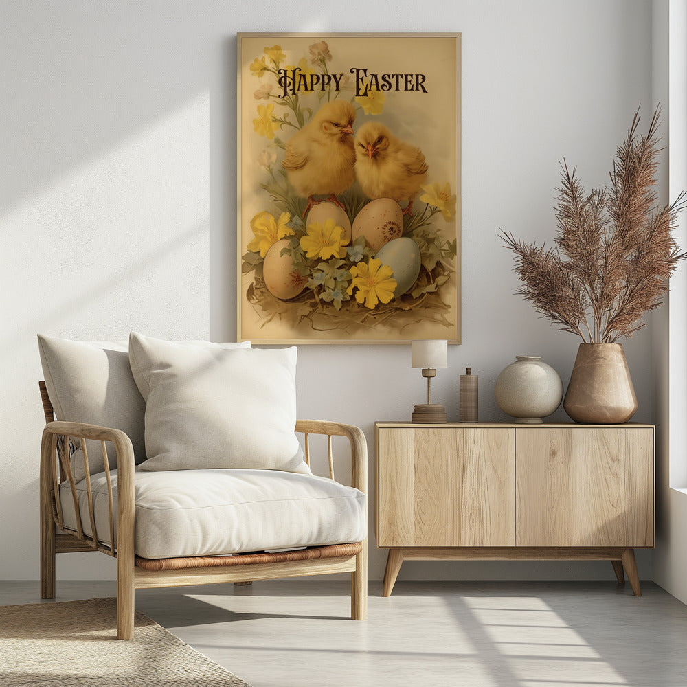 Happy Easter No 5 - Poster / Art Print - interiör