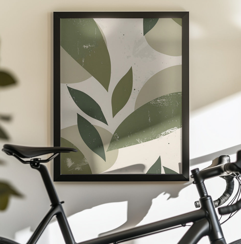 Green Abstract Leaves No 3 - Poster / Art Print - interiör