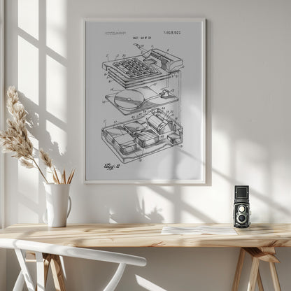 Electronic Calculator Patent 1974 - Poster / Art Print - interiör