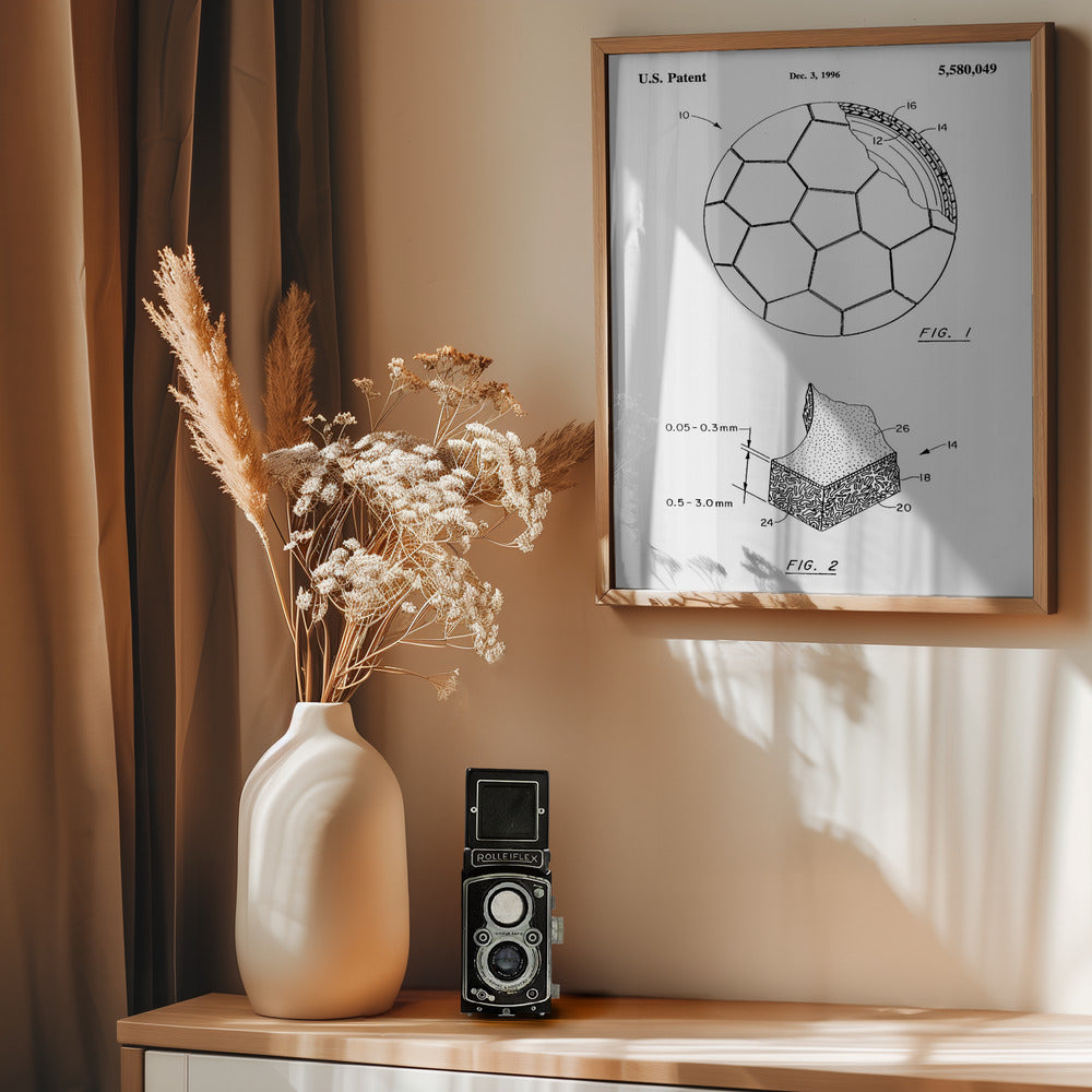 Soccer Ball Patent 1996 - Poster / Art Print - interiör