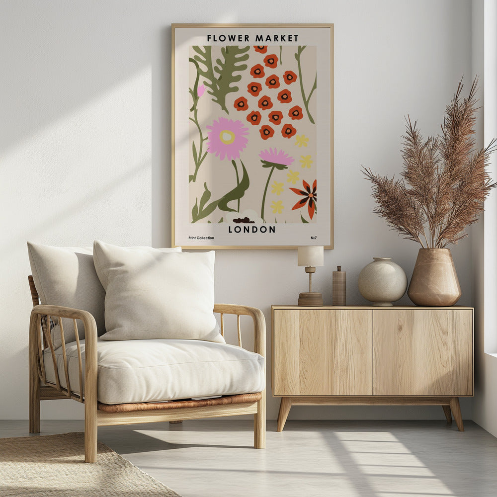 Flower Market London - Poster / Art Print - interiör