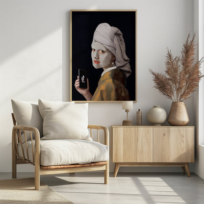 Girl with TikTok - Poster / Art Print - interiör