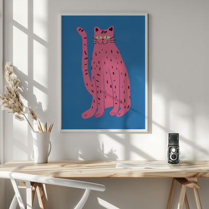 Pink cat - Poster / Art Print - interiör