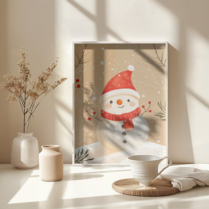Christmas Snowman - Poster / Art Print - interiör