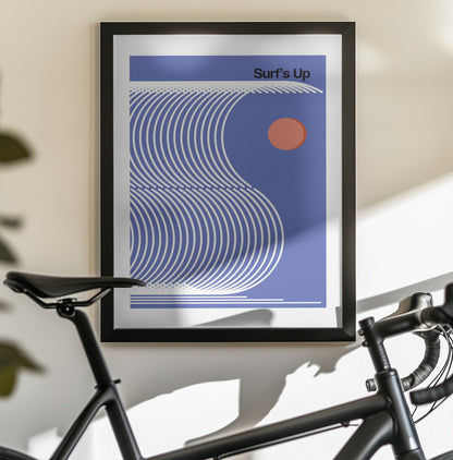Surf's Up Blue - Poster / Art Print - interiör