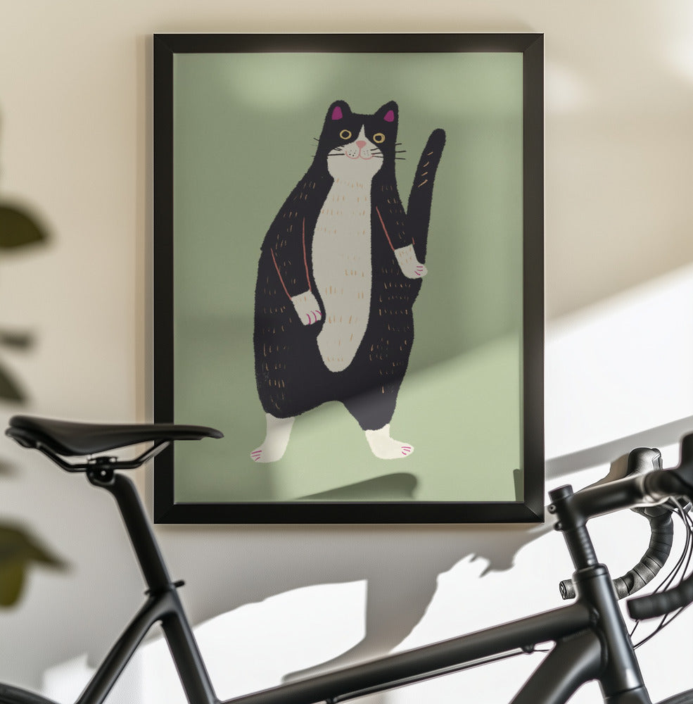 Black and white cat 02 - Poster / Art Print - interiör
